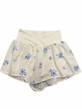 As Revival Blue Floral High-Waist Skort Shorts Size S